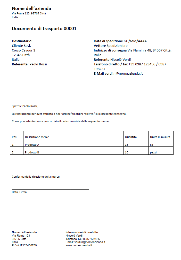 DDT: guida al modello del documento di trasporto - IONOS