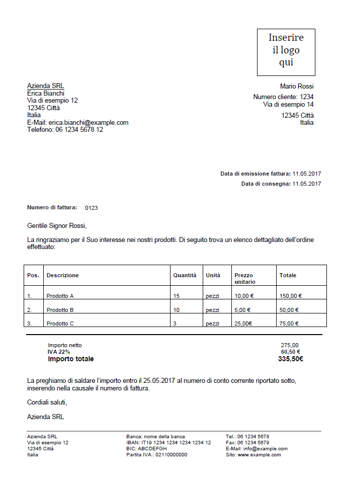 Modelli Di Fattura La Soluzione Veloce E Conveniente Ionos